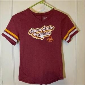 Junior's Iowa State Cyclones V-Neck  Graphic T-Shirt Size Large